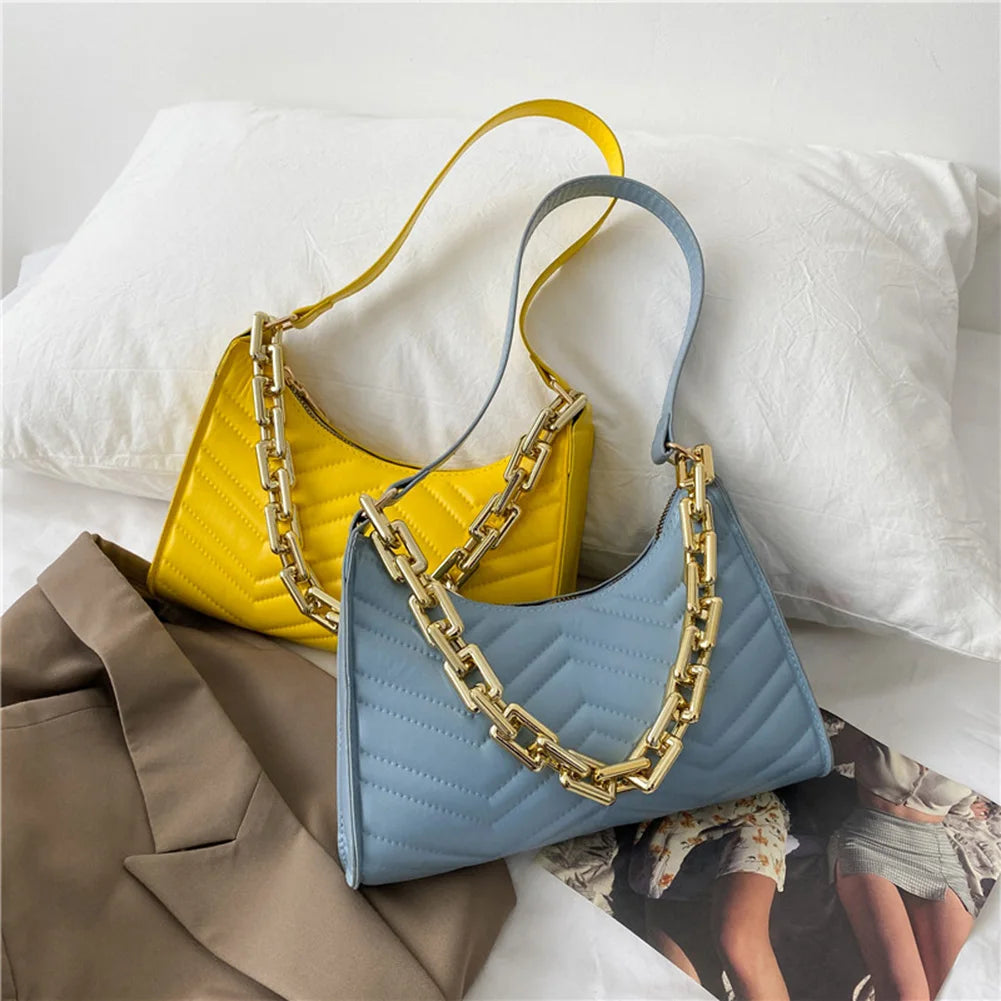 Women's Embroidery Thread Shoulder Bag Lady Shopping Travel Pouch