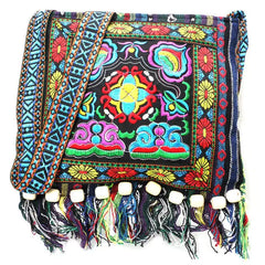 Vintage Ethnic Shoulder Bag Embroidery Tassel Handbag