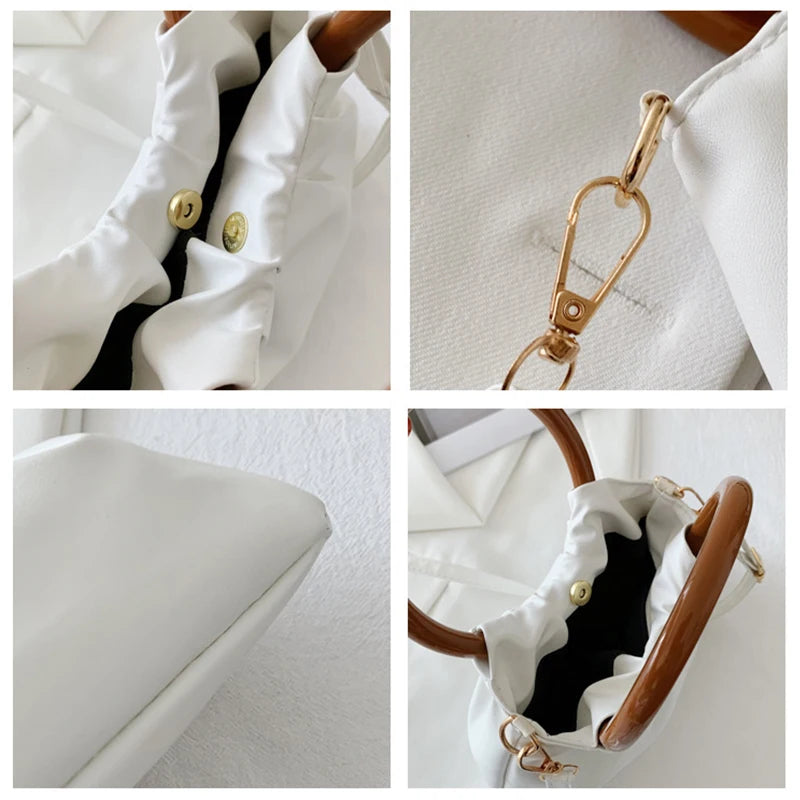 Women's Fold Buckle Shoulder Bag PU Leather Handbags