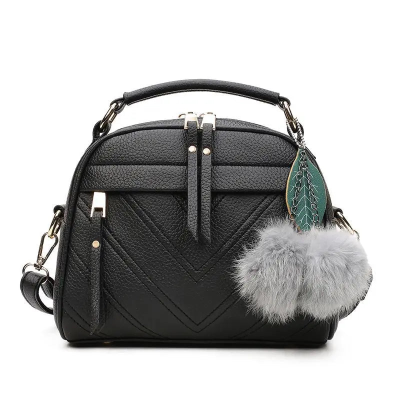 Hair ball shoulder bag for women