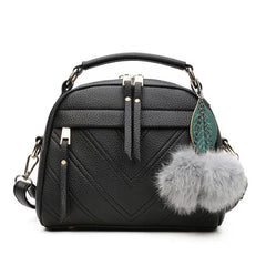 Hair ball shoulder bag for women