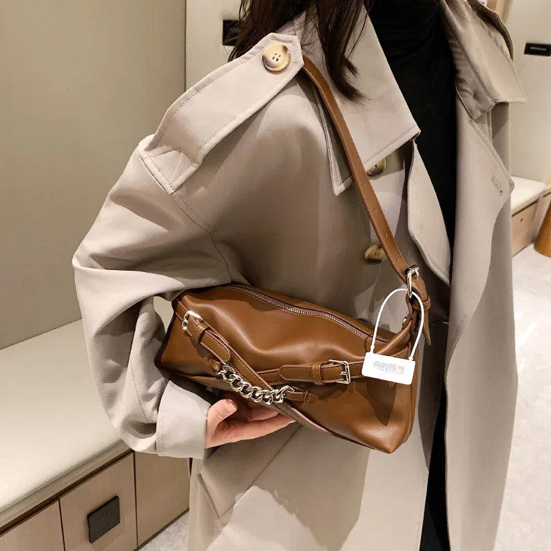 Retro Leather Crossbody Bag for Women