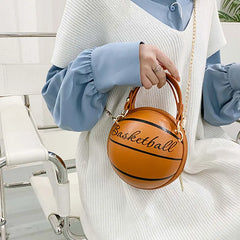 Pink Basketball Bag for Women Chain Hand Bags Shoulder Crossbody Purse