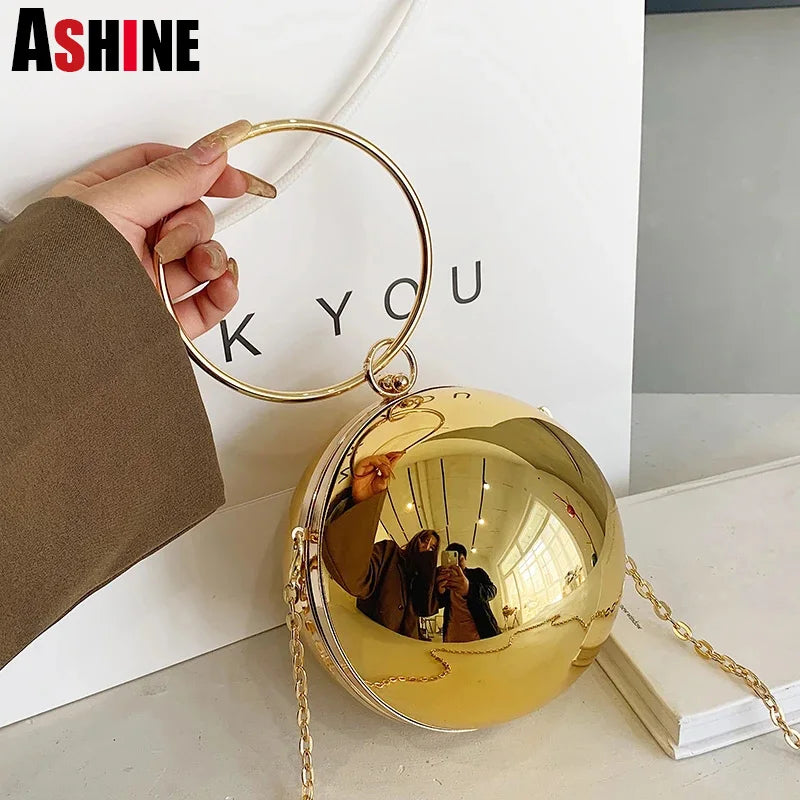 Acrylic Transparent Crossbody Bag Women Party Evening Purse Ring Handle Handbag