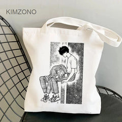 Banana Fish Shopping Bag Cotton Jute Canvas Tote Eco-Friendly Reusable