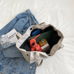 Canvas Casual Tote Handbag Purse for Women Large Capacity Shopping Bag