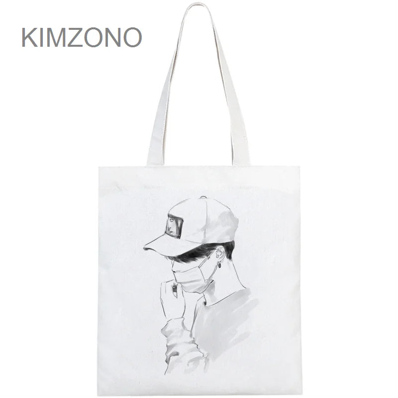 Bangtan Boys Shopping Bag Cotton Jute Saco Reciclaje Cabas