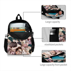 BTS Faces Collage Pink Laptop Backpack