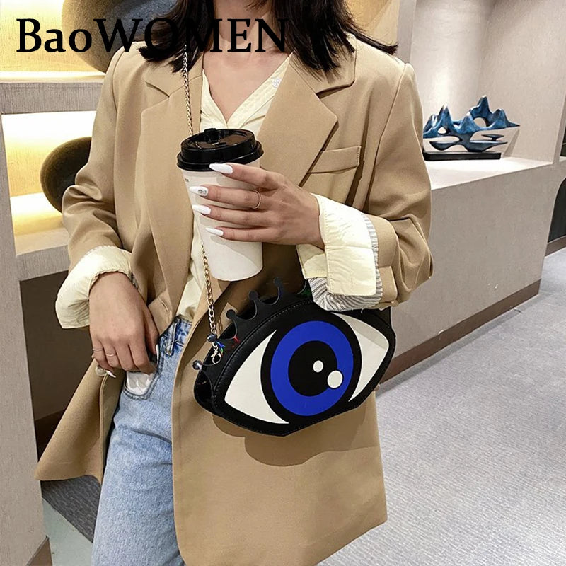 Evil Eye Purse PU Leather Evening Bag & Clutch Chain Shoulder Crossbody