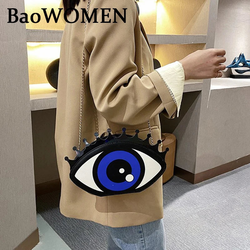 Evil Eye Purse PU Leather Evening Bag & Clutch Chain Shoulder Crossbody