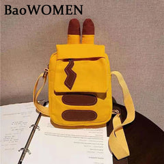 Rose Mini Backpack for Teenage Girls with Scarf, Small Nylon Book Bag Female