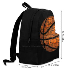 Basketball Ball Word Cloud Sport Large Capacity Backpack