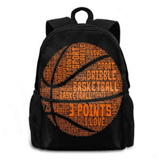 Basketball Ball Word Cloud Sport Large Capacity Backpack