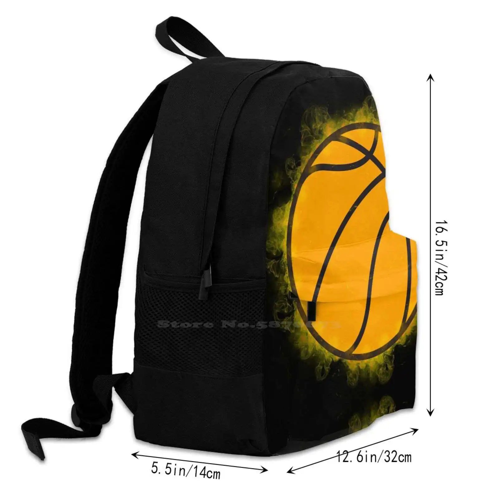 Basketball Smoky Backpack For Student School Laptop Travel Bag