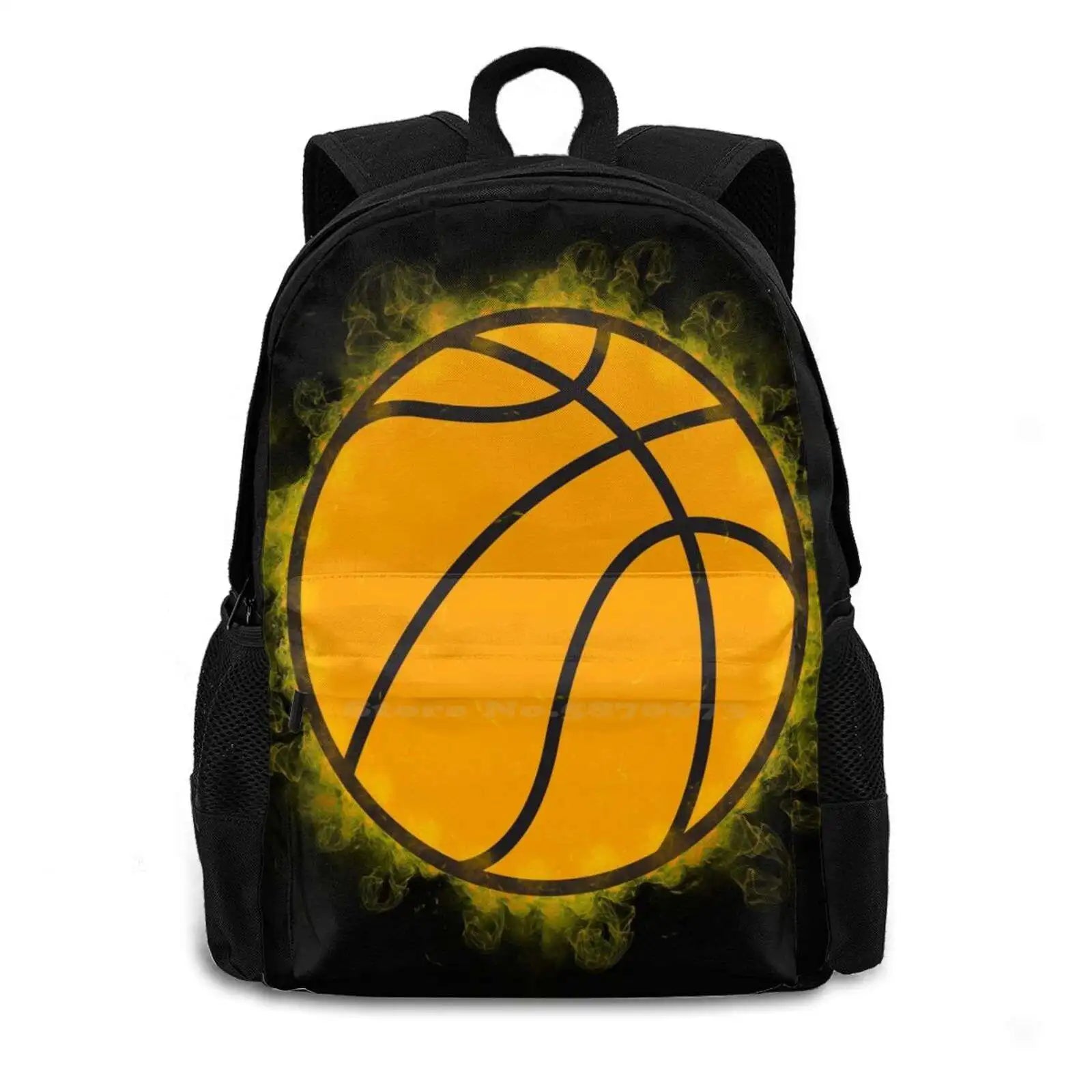 Basketball Smoky Backpack For Student School Laptop Travel Bag