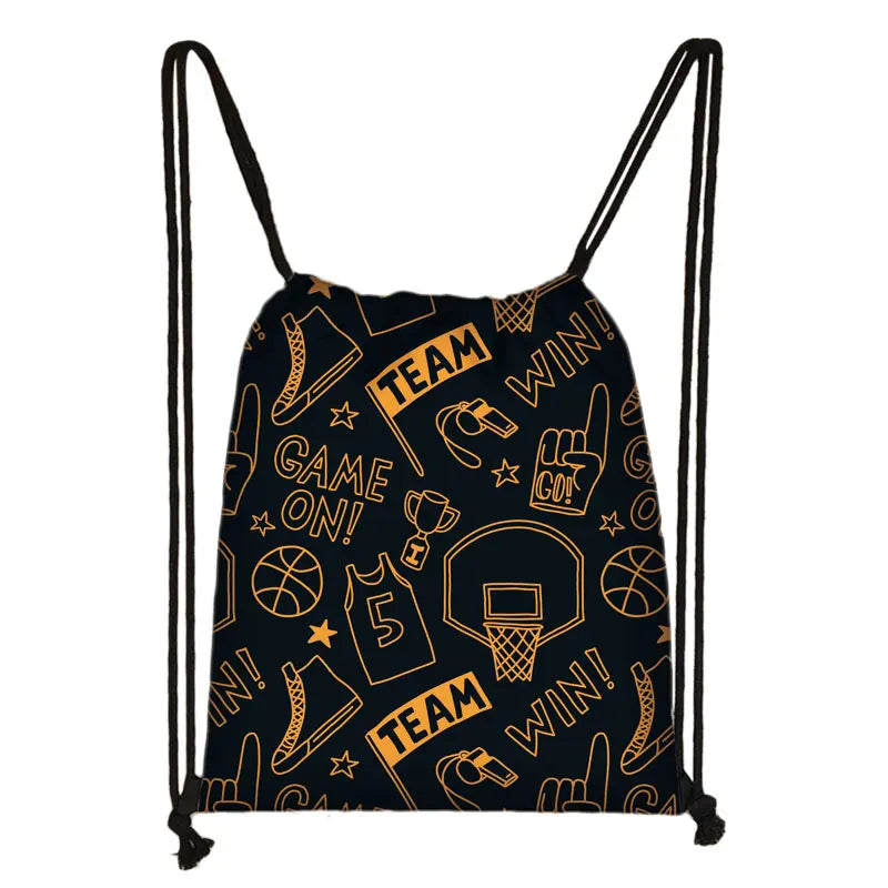 Basketball Print Backpack for Women Men Boys Girls