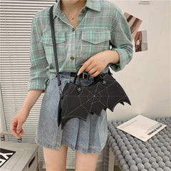 Bat Handbag Crossbody Satchels Halloween Fun Girl Pu Leather Messenger Bag