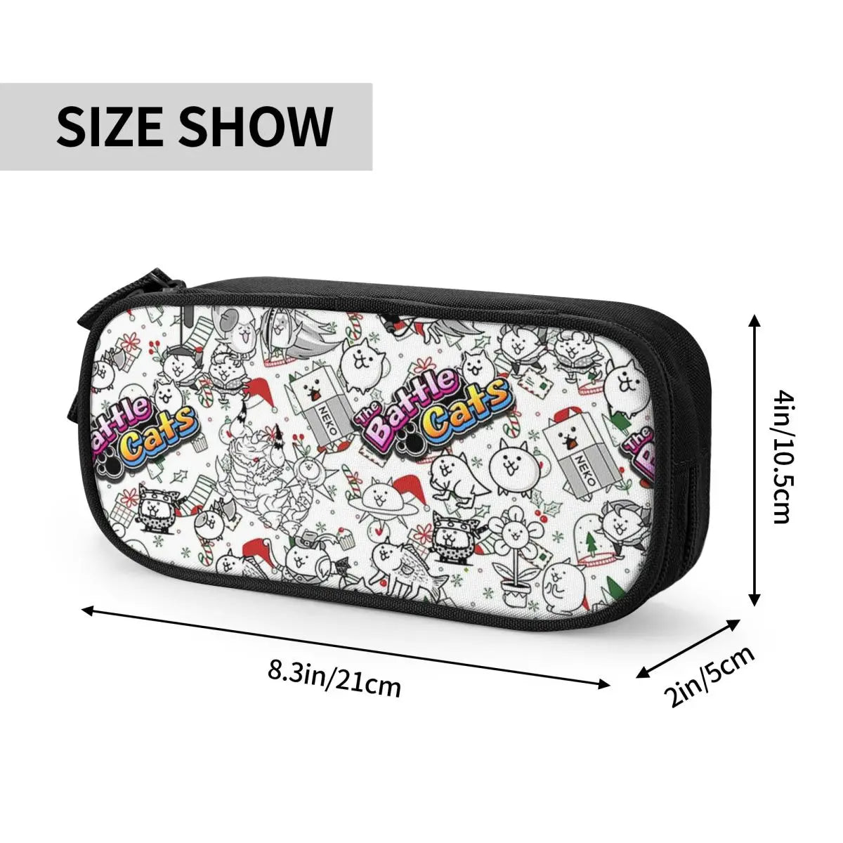 Battle Cats Pen Box Student School Anime Zipper Pen Bag