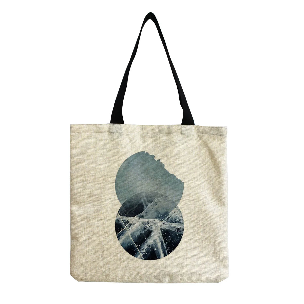 Geometric Image Eco-Friendly Tote Bag - High Capacity Portable Shopper Bag