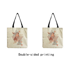 Geometric Image Eco-Friendly Tote Bag - High Capacity Portable Shopper Bag