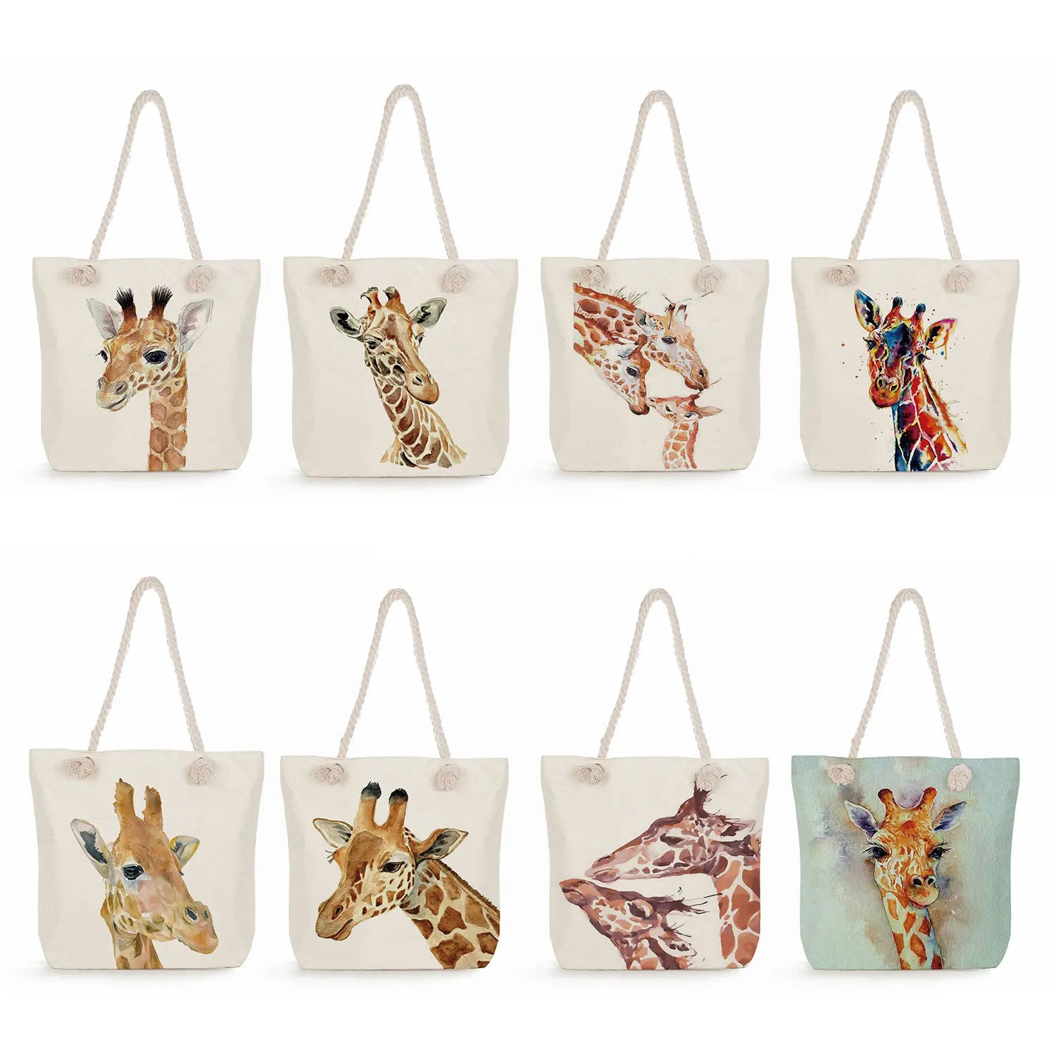 Watercolor Giraffe Print Shoulder Bag for Women