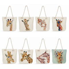 Watercolor Giraffe Print Shoulder Bag for Women