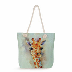 Watercolor Giraffe Print Shoulder Bag for Women