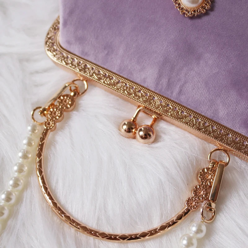 Vintage Women's Handbags Bead Diamond Crossbody Bag