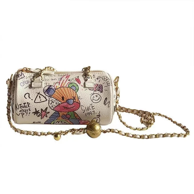 Bear Graffiti Lady's S Chain Shoulder Bag