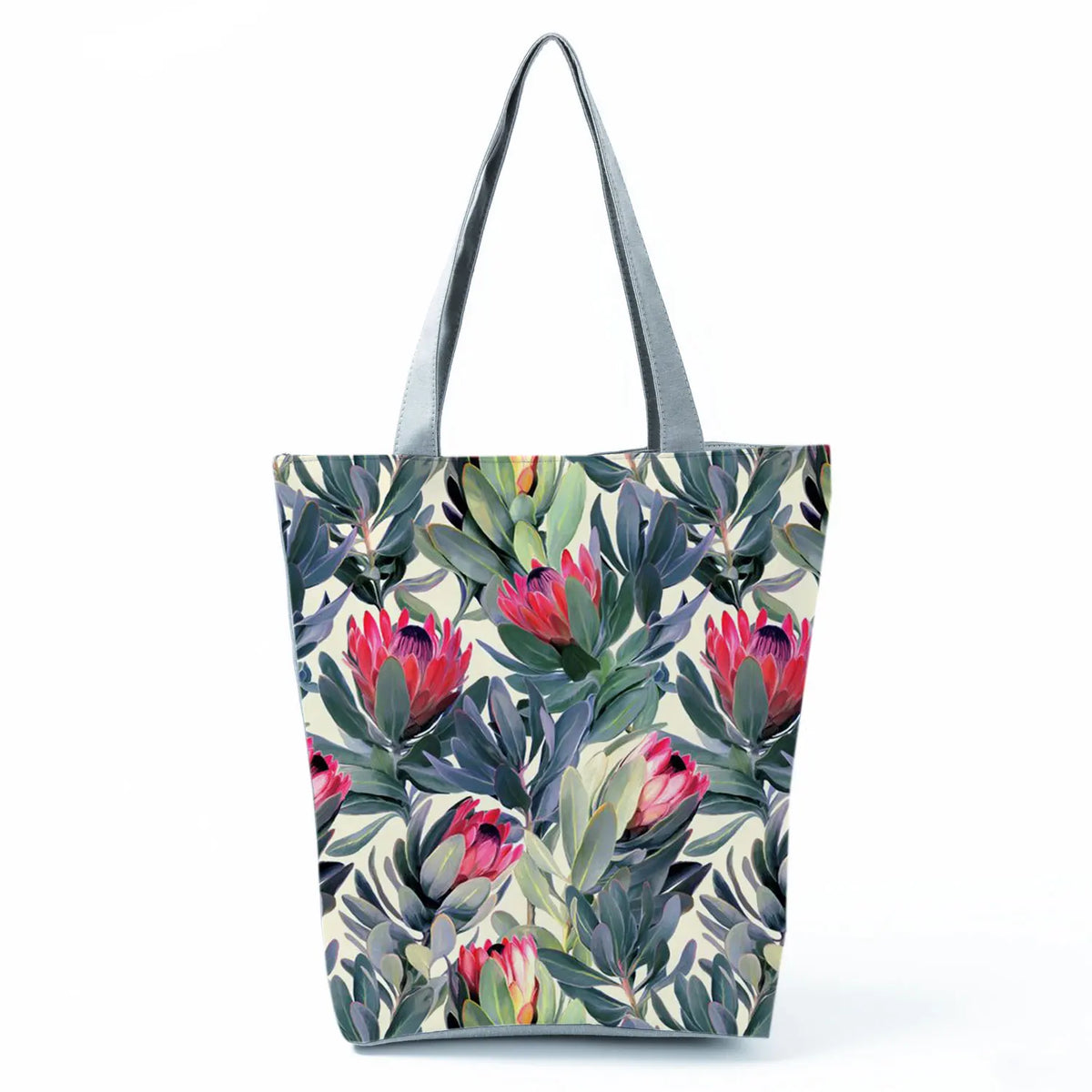 Flower Plant Print Foldable Large Shoulder Bag