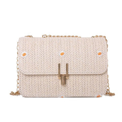 Summer Straw Shoulder Chain Bag Women Crossbody Messenger Bag