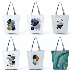 Geometry Printed High Capacity Shoulder Bag