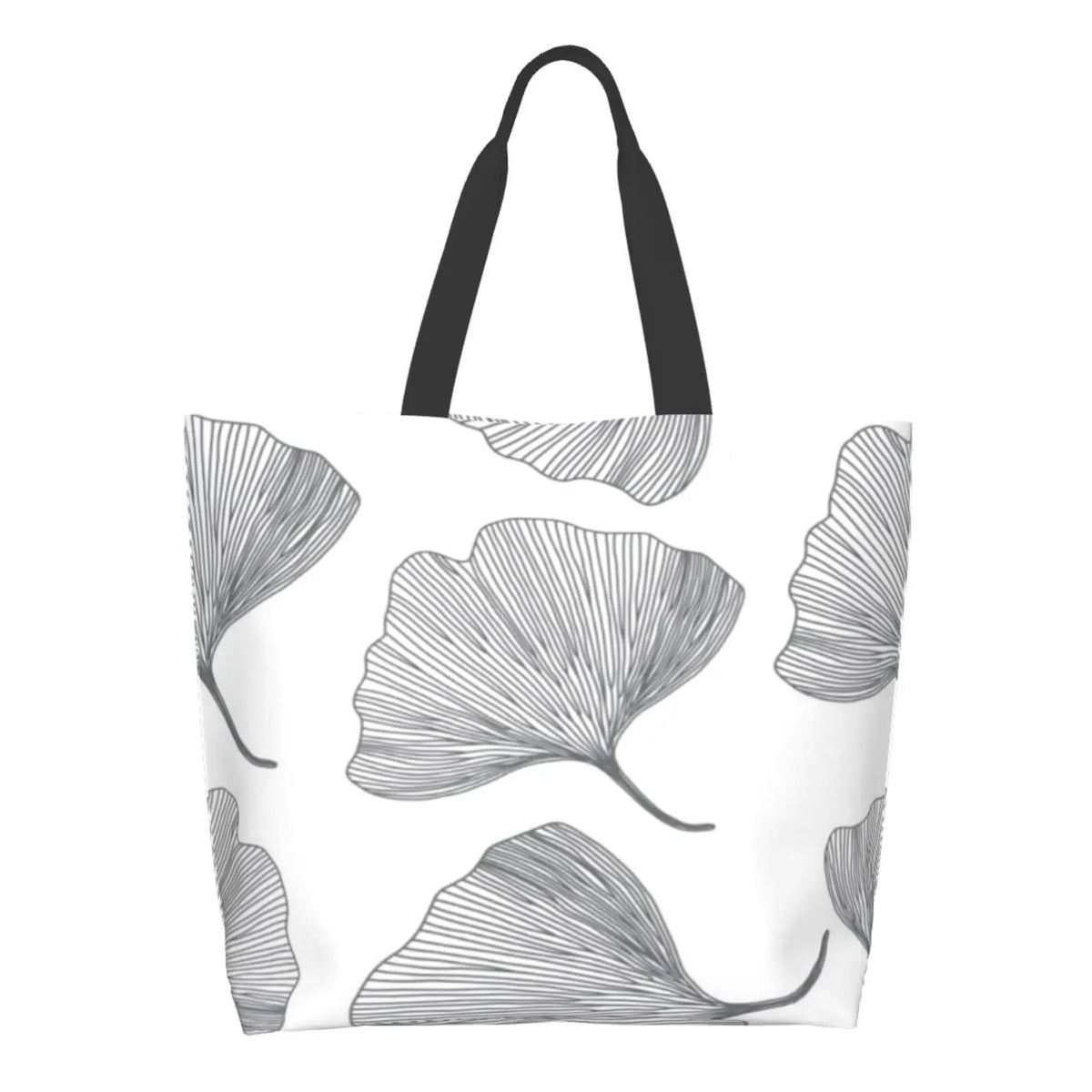 Ginkgo Leaf Print Shoulder Bag with Large Capacity