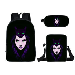Girl Cartoon Student Schoolbag Double Pencil Bag Messenger Bag