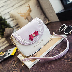 Girls Chain Bag Bow Crossbody Shoulder Messenger Bags PU Leather