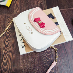 Girls Chain Bag Bow Crossbody Shoulder Messenger Bags PU Leather