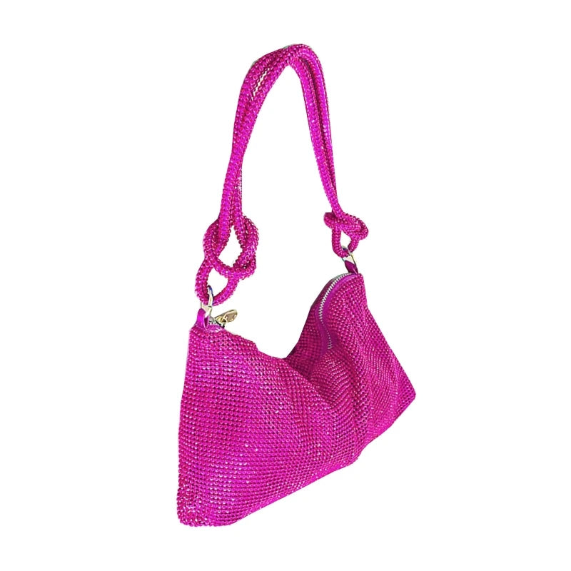 Mesh Diamond Evening Bag Clutch Underarm Shoulder Bag