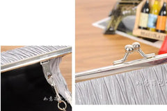 Crystal Satin Evening Bag Clutches Purse Long Purse