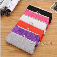 Crystal Satin Evening Bag Clutches Purse Long Purse