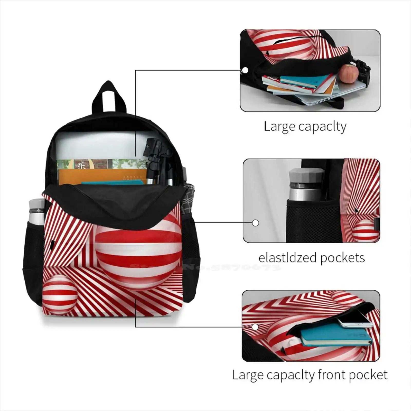 Modern Red School Bag for Teenage Girls
