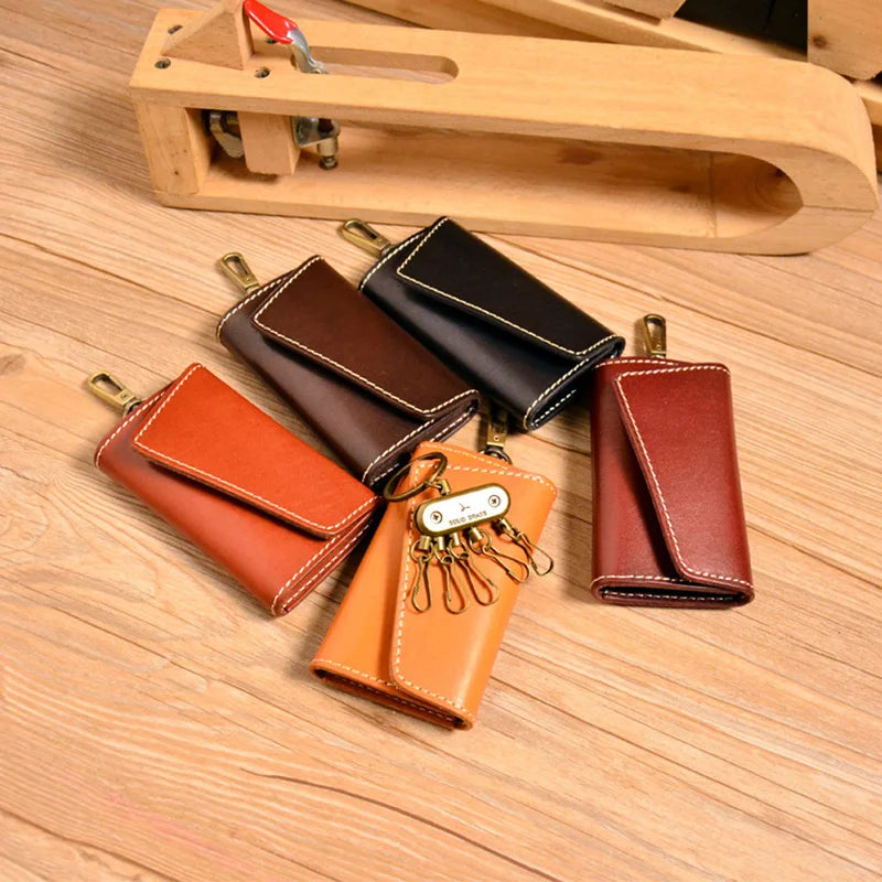 Bemoreal Key Wallets Leather Keychain Cover Solid Key Case Bag Men Key Holder