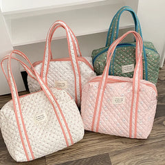 Bentoy Milkjoy Floral Pattern Quilted Cotton Weekender Luggage Bag