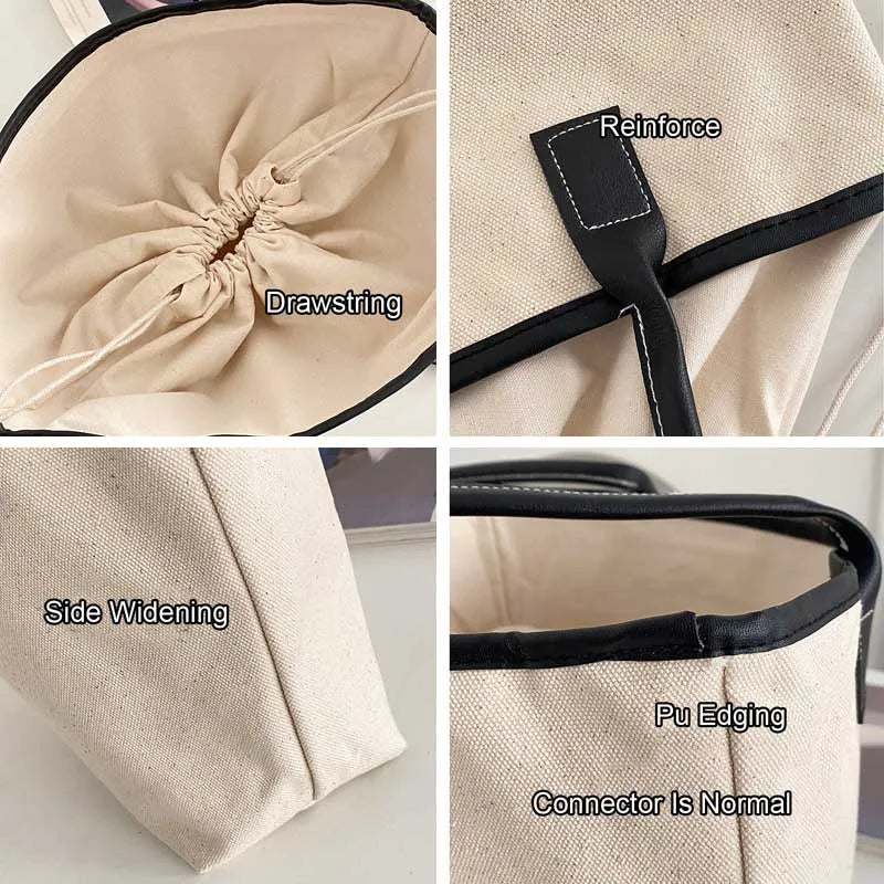 Bentoy Milkjoy Floret Shopping Bags Drawstring Casual Canvas Bag
