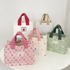 Bentoy Milkjoy Picnic Broken Flower Lunch Box Bag Canvas Bento Bags