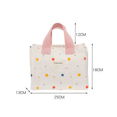 Bentoy Milkjoy Picnic Broken Flower Lunch Box Bag Canvas Bento Bags