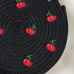 Bentoy Portable Cherry Embroidery Handbag