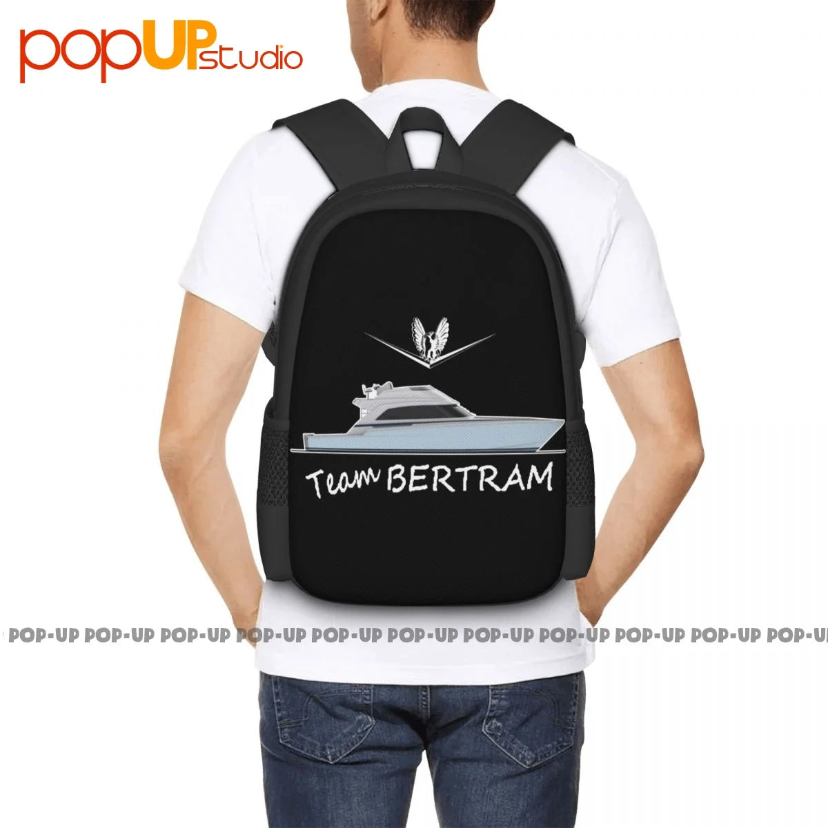 Bertram Yachts 60 Team Backpack Large Capacity Print Training Sports Bag