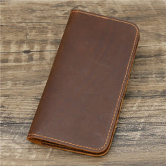 Personalised Men's Leather Wallet with Checkbook Holder - Engraved
