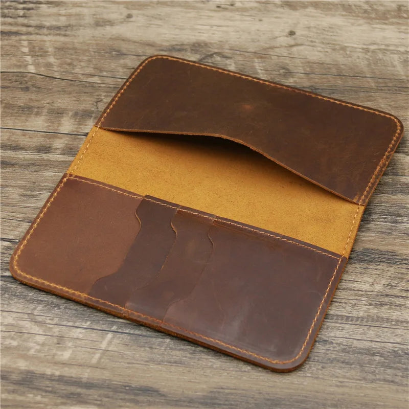 Personalised Men's Leather Wallet with Checkbook Holder - Engraved