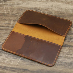 Personalised Men's Leather Wallet with Checkbook Holder - Engraved
